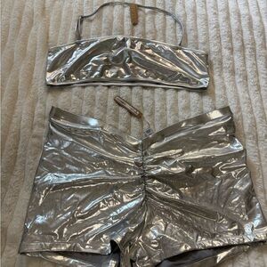 Skims Nickel Metallic Two-Piece Set